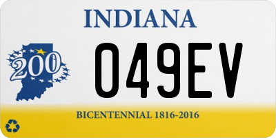 IN license plate 049EV