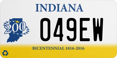 IN license plate 049EW