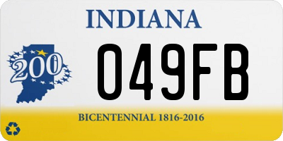 IN license plate 049FB