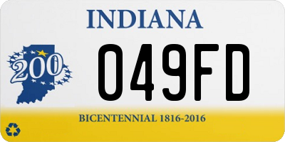 IN license plate 049FD