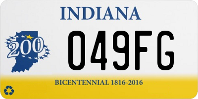 IN license plate 049FG