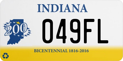 IN license plate 049FL