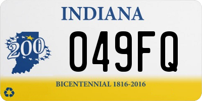 IN license plate 049FQ