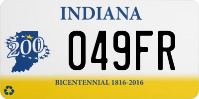 IN license plate 049FR