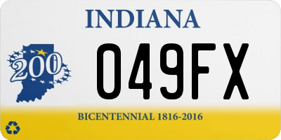 IN license plate 049FX