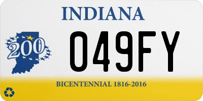 IN license plate 049FY