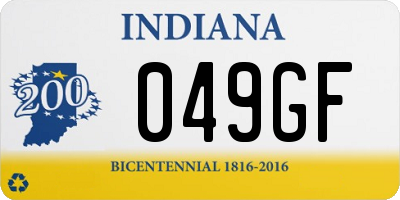 IN license plate 049GF