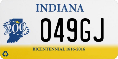 IN license plate 049GJ