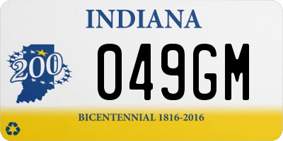 IN license plate 049GM