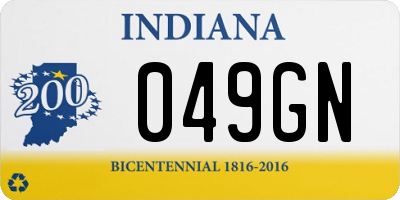 IN license plate 049GN