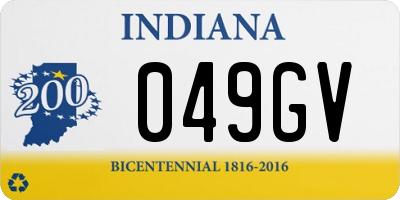 IN license plate 049GV