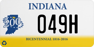 IN license plate 049H