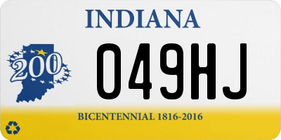 IN license plate 049HJ