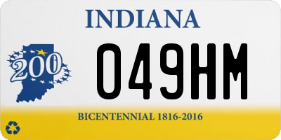 IN license plate 049HM