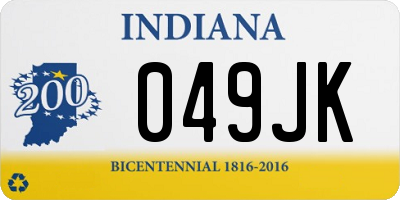 IN license plate 049JK