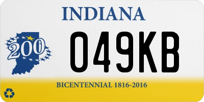 IN license plate 049KB