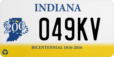 IN license plate 049KV