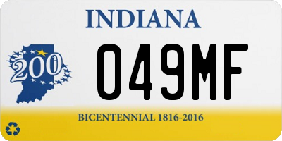 IN license plate 049MF