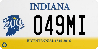 IN license plate 049MI