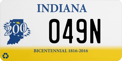 IN license plate 049N