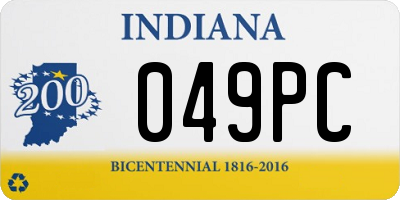IN license plate 049PC