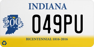 IN license plate 049PU