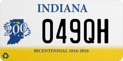 IN license plate 049QH