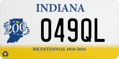 IN license plate 049QL