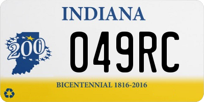 IN license plate 049RC