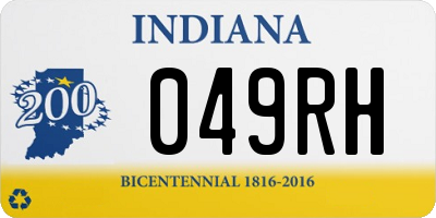 IN license plate 049RH