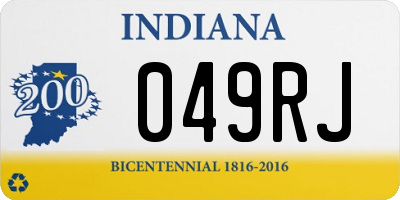 IN license plate 049RJ