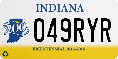 IN license plate 049RYR