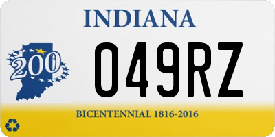 IN license plate 049RZ