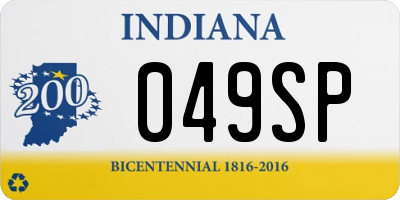 IN license plate 049SP