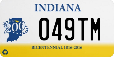 IN license plate 049TM