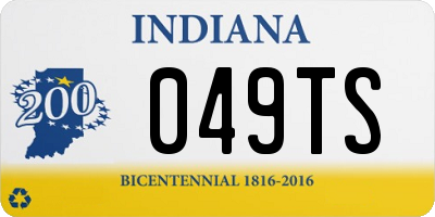 IN license plate 049TS