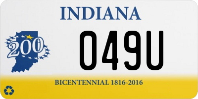 IN license plate 049U