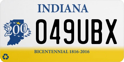 IN license plate 049UBX