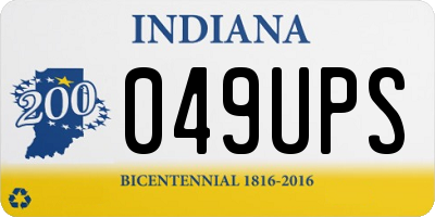 IN license plate 049UPS