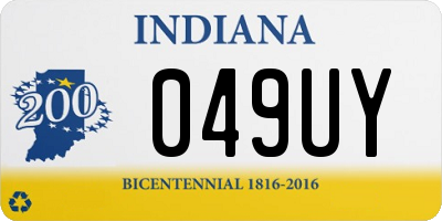 IN license plate 049UY