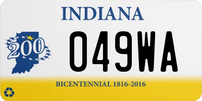 IN license plate 049WA