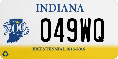 IN license plate 049WQ