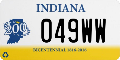 IN license plate 049WW