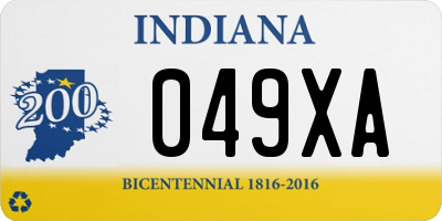 IN license plate 049XA