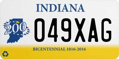 IN license plate 049XAG