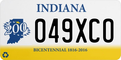 IN license plate 049XCO