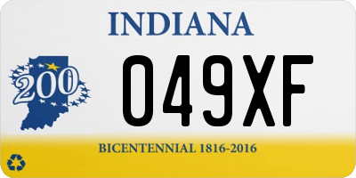 IN license plate 049XF