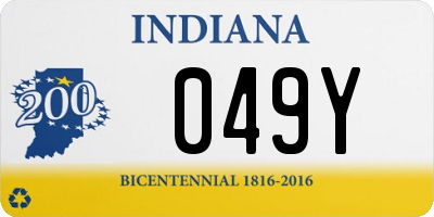 IN license plate 049Y