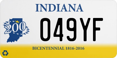 IN license plate 049YF