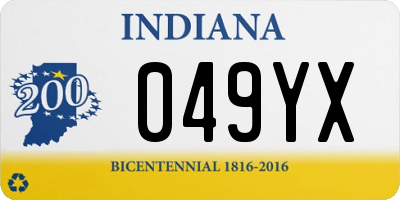 IN license plate 049YX